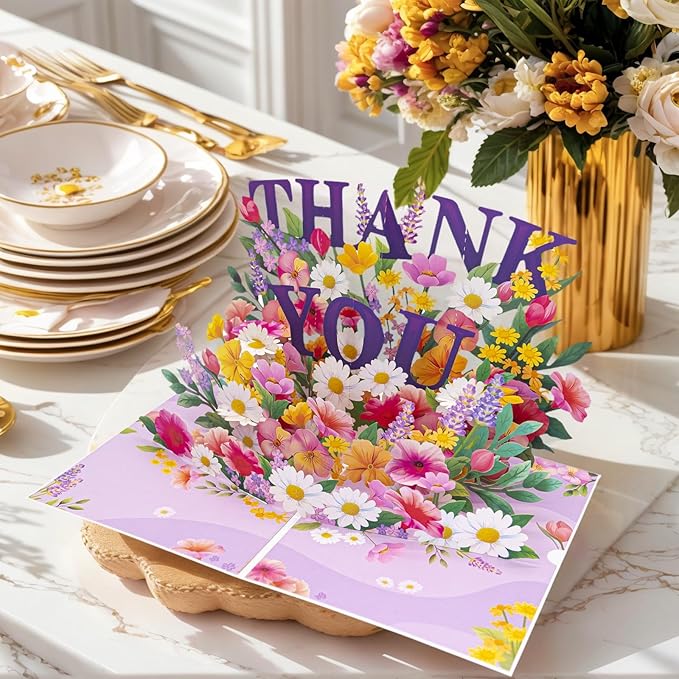 Thank You Pop Up Card, 3D Popup Thank You Gift Cards, Teacher Appreciation Card Thanks Giving Card for Parents, Friends, Colleague, Doctor