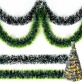 32.8FT RAINFLOW White Green Christmas Garland - Christmas Tinsel Garland Decorations for Xmas Tree Fireplace Mantel Stairs Railing Winter Theme Party Wedding Supplies Indoor Outdoor Holiday Decor