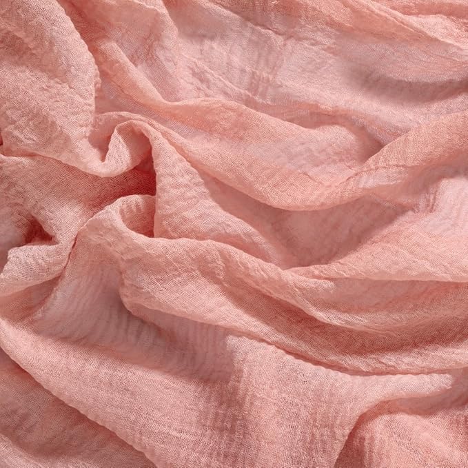 Socomi 6pcs Cheesecloth Table Runner Rose Gold Easter Spring Gauze 120 Inch Rustic Boho Cheese Cloth Runner for Wedding Party Baby Bridal Shower Centerpiece Decoration Holiday Home Decorations