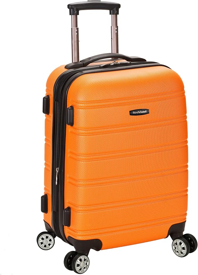 Rockland Melbourne Hardside Expandable Spinner Wheel Luggage, Carry-On 20", Orange