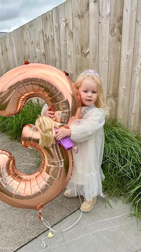Rose Gold 6 Balloon, Number Balloons 40 Inch, 6th Balloons for Birthday Decorations, Rose Gold Party Supplies 6 Birthday Balloon, Number 6 Balloon