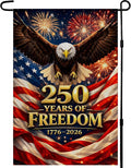 4th of July Decorations - America 250th Anniversary Garden Flag | 250 Years of Freedom Patriotic Banner, Fourth of July Accessories for Garden Yard Porch Patio Lawn Outdoor Outside Decor