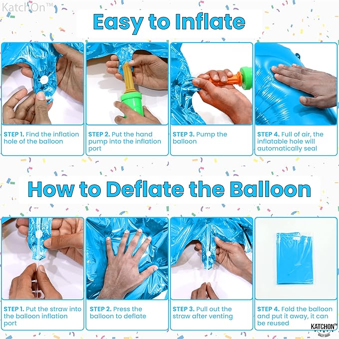 KatchOn, Blue Number 1 Balloon for 1st Birthday - 40 Inch | 1 Balloon Number | One Balloons for 1st Birthday Decorations, Blue Bday Decoration | Happy Anniversary Decorations