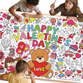 Valentine's Day Activity Poster - Large 31.5x72 Inch Coloring Table Cover for Holiday Party, School Classroom Decor, Crafts & Family Fun