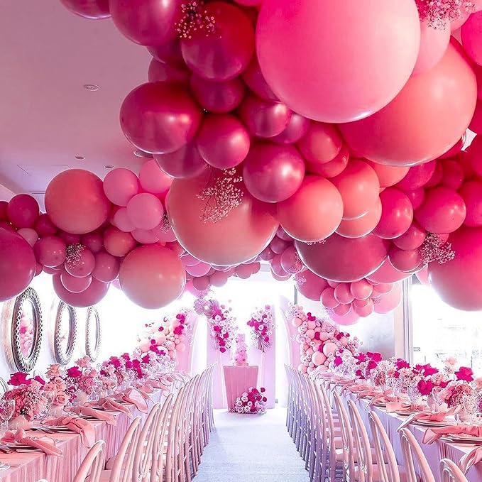 PartyWoo Hot Pink Balloons 20pcs 18 Inch Magenta Fuchsia Balloons for Baby Shower Gender Reveal Engagement Bachelorette Wedding Bridal Shower Anniversary Birthday Party Decorations Pink-Y12