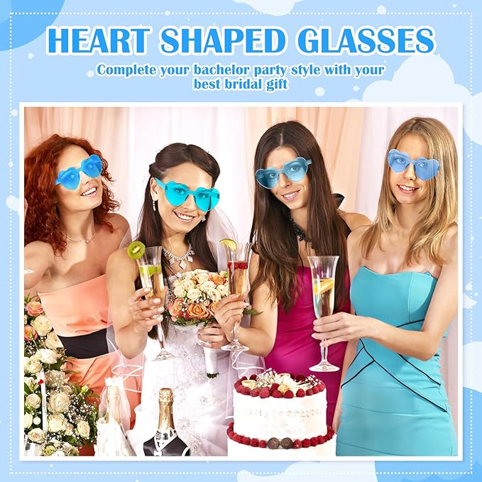 Frienda 8 Pairs Heart Shaped Sunglasses for Women Rimless Heart Glasses Candy Color Sunglasses for Party Favor