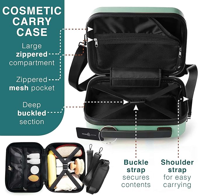 TRAVELARIM Luggage Sets 3 Piece, 20 Inch Carry on Luggage and 24 Inch Suitcases with Wheels Spinner, Durable Hard Shell Suitcase Set, Expandable Travel Suitcase, Sage Green