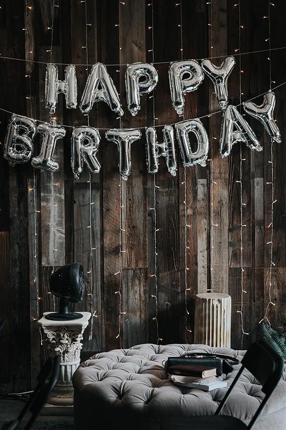 [26 Pcs] 16" Letter Sliver Foil Balloons A-Z set, Mylar Aluminum Hanging Alphabet for Graduation Birthday Party Decorations New Year eve