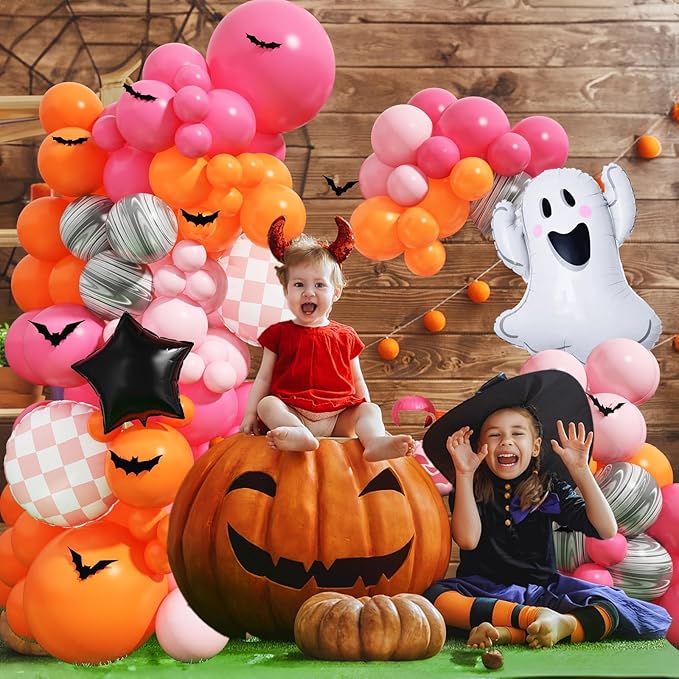 Orange and Pink Balloon Arch Garland Kit Fall Color Thanksgiving Balloons Decorations Autumn Harvest Balloon Kit for Thanks Giving Friendsgiving Themed Baby Shower Birthday Party Decoration