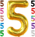 KatchOn, Giant Gold 5 Balloon Number - 40 Inch | Golden 5 Balloon, 5 Year Anniversary Decorations | Gold Number 5 Balloon, 5th Birthday Decoration | Five Balloon for 5 Year Old Birthday Decorations