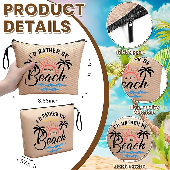 20 Pcs Bulk Beach Makeup Bags - Summer Beach Accessories Toiletry Cosmetic Pouch Zipper Bags, Cruise Travel Survival Kit Gifts Party Favors for Women Teens Clients Friends