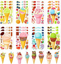 24 Sheets Ice Cream Make a Face Sticker Sheets for Kids Todders Activities, Make Your Own Stickers for Kids Birthday Party Favor Supplies Craft