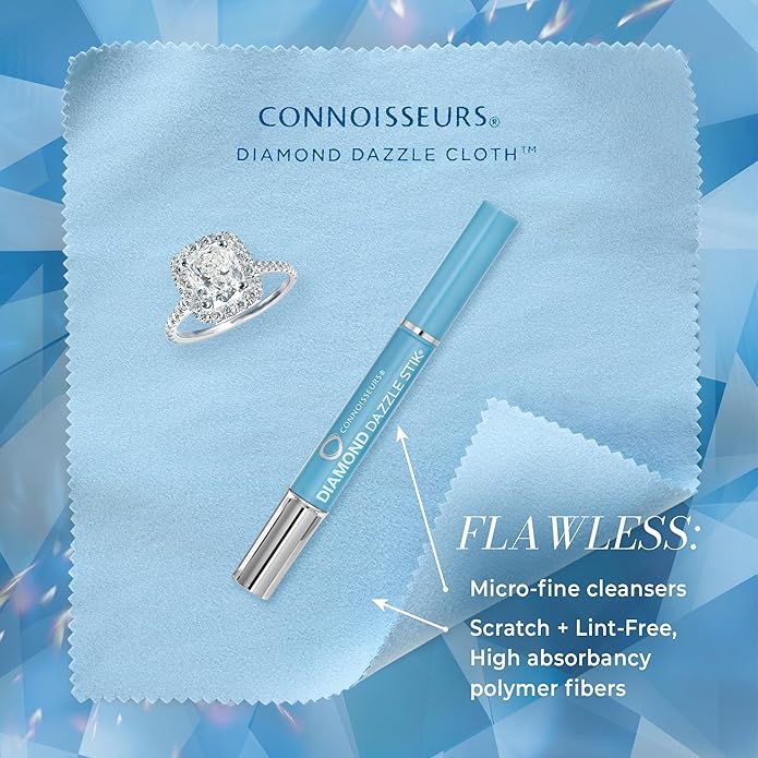 CONNOISSEURS Diamond Dazzle Stik - Portable Diamond Cleaner for Rings and Other Jewelry - Bring Out The Sparkle in Your Diamonds and Precious Stones