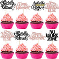 30 PCS Happy Retirement Cupcake Toppers Officially Retired Cupcake Picks No Work Zone Adventure Begins Cake Decorations for Retirement Theme Farewell Birthday Party Supplies Black Rose Gold