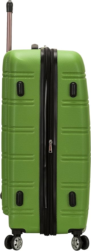 Rockland Melbourne Hardside Expandable Spinner Wheel Luggage, Checked Large 28", Green