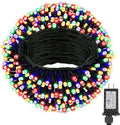 Extra Long 132ft Christmas Decorative Mini Lights, 400 LED Green Wire Fairy Starry String Lights Plug in, Timer & Memory & 8 Modes, for Indoor Outdoor Xmas Tree Wedding Party Decoration, Multicolor