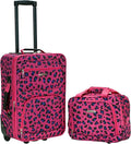 Rockland Fashion Softside Upright Luggage Set, Magenta Leopard, 2-Piece (14/19)