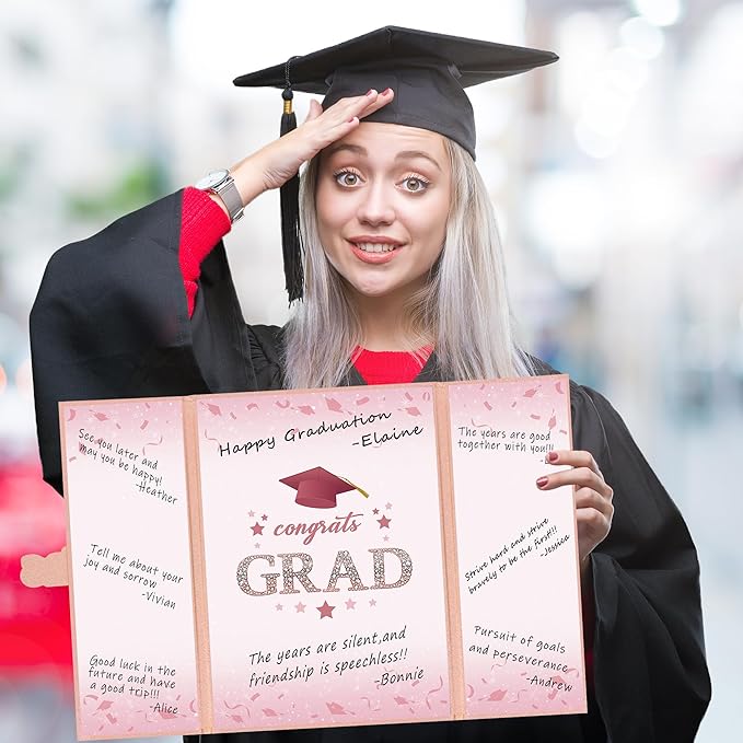 Vlipoeasn 2026 Graduation Guest Book Alternative, Rose Gold Class of 2026 Graduation Party Decorations, Graduation Signature Book for 2026 College High School, Unique Graduation Gifts for Friends