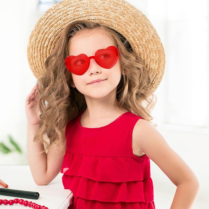 JOYIN 28 Packs Valentines Day Heart Shaped Sunglasses with Cards, Classroom Exchange Gift for Kids, Classroom Holiday Prizes, Stylish Eyewear in Vibrant Colors, Heart Shaped Glasses Party Favors