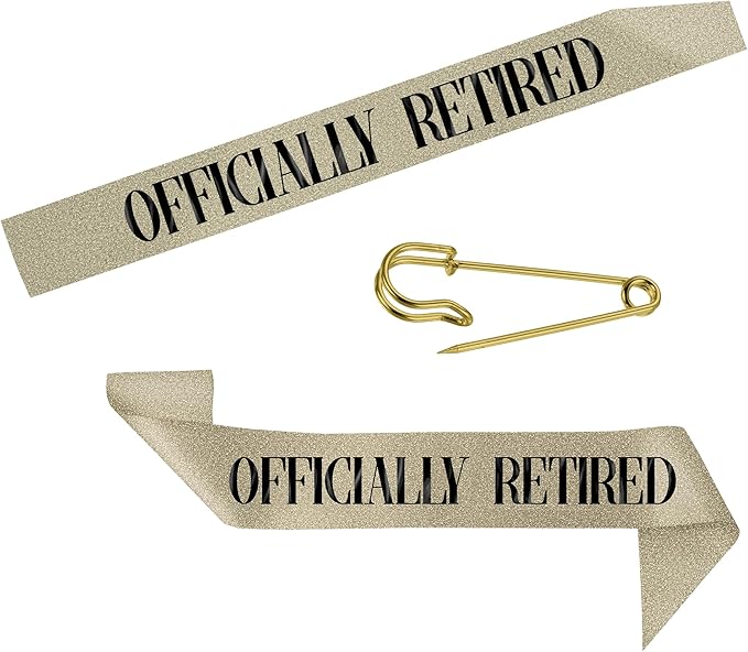 2026 Retirement Tiara & Sash - Officially Retired Sash & Crown for Parties, Events, Gifts, Favors, and Decorations (2026 Gold)