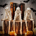 Skeletons for Halloween, 3 PCS See Hear Speak No Evil Statues, Realistic Skeleton Figurines, Halloween Mantel Decor, Skeleton Decorations Indoor Outdoor
