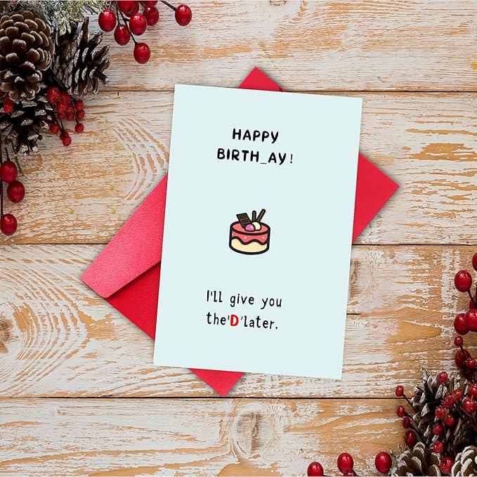 Funny Birthday Card for Wife Women, Girlfriend Bday Card for Her, Inappropriate Birthday Cards