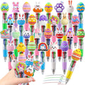 CZWZ 30Pcs Mini Multicolor Pens in One 4-in-1 Cute Pens Bulk, Ballpoint Pen for Birthdays and Parties, Fun Gifts Assorted Ink Kawaii Pen(Easter Egg Style)
