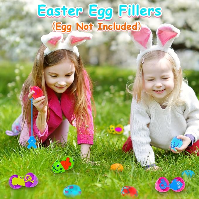 Easter Sticky Hands Bulk Toys Gifts for Toddlers,60 Pack Easter Eggs Basket Stuffers Party Favors for Kids,Goodie Treat Bag Pinata Fillers,Non Candy Classroom Egg Hunt Prizes Trinkets for Boys Girls