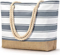 Becokan Beach Bags for Women Large Canvas Beach Tote Bag Beach Bags Waterproof Sandproof Swim Pool Bag Travel Essentials