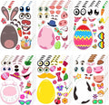 Easter Stickers for Kids, Easter Basket Stuffers Gifts for Kids, 24 Sheets DIY Happy Easter Make A Face Stickers Crafts with Eggs Themed Game Toys Classroom Activities Party Favor Supplies Decorations