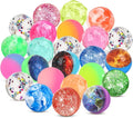 Hxezoc 24 Pcs Bouncy Balls for Kids, 32mm 6 Styles Rubber Bounce Balls Bulk for Party Favors, Goodie Bag Fillers, Easter Gift Bag Stuffers, Basket Stuffers, Classroom Prizes