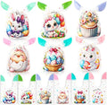 Easter Goodies Bags, Happy Easter Gift Bags, 100 Pcs Cute Bunny Plastic Treat Candy Cookie Snack Goody Reusable Bag for Gifts Wrapping Spring Holiday Easter Party Favor Decorations Supplies 6 Designs
