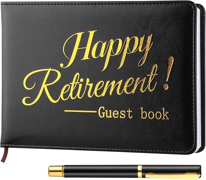 Ctosree Retirement Guest Book with Signature Pen Retirement Party Gift Supplies for Women Men Office Colleague Advice and Wishes Decorations(Classic)