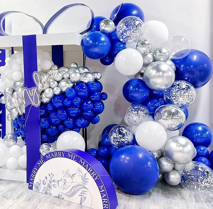 KALOR 36 Inch Giant Dark Blue Balloons, 6 Pack Large Round Dark Blue Latex Balloons for Anniversary, Birthday, Christmas, Wedding, Baby Shower Party Decorations