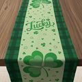 St Patricks Day Decorations - Shamrock Table Runner | St Patrick's Day Party Favors Supplies Decor Indoor Outdoor - Spring Saint Patricks Table Cloth Banner for Home Kitchen Dining Table Decorations