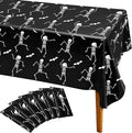 Iceyyyy 6 Packs Disposable Halloween Tablecloth - 54" x 108" Plastic Waterproof Halloween Tablecover, Rectangular Halloweens Skeleton Table Cover for Ghost Themed Party Home Decor