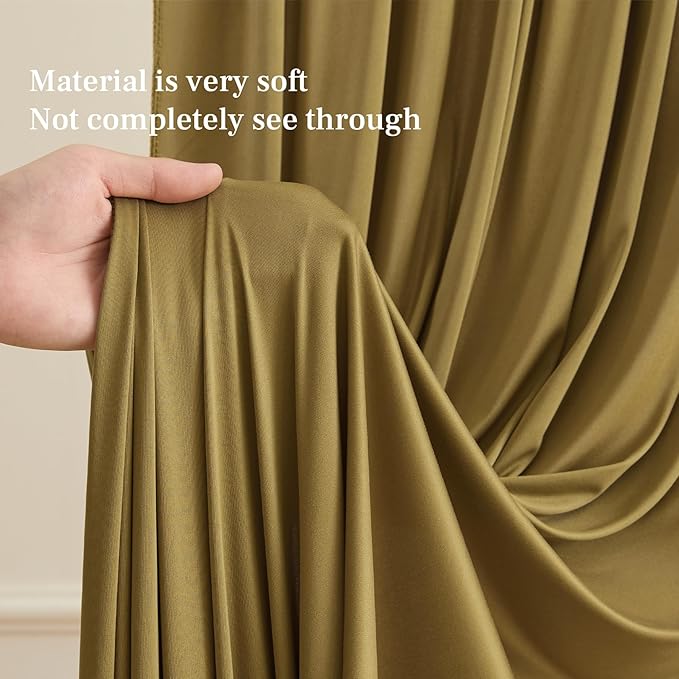 8x10FT Light Brown Backdrop Curtains for Wedding Parties, Wrinkle Free Polyester Photography Backdrop Drapes for Wedding Baby Shower Birthday Parties Stage Background Stand Decorations 4x10ft,2 Panels