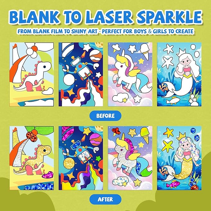 PARTYWIND Party Favors for Kids, 24 Pack Foil Art & Craft Books Bulk for Kids 4-8, Easter Basket Goodie Bag Stuffer & DIY Creative Activity Toys for Kids Birthday Party Favors, Classroom Prizes