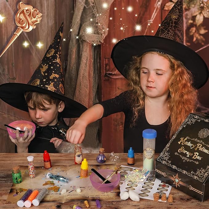 Alritz Mystery Potion Kits for Kids, 20 Magic Mix Witch Potion Bottles, Happy Decorations Ornaments Pumpkin Table Craft Toys Gift for Boys Girls Age 6 7 8 9 10 11+ Indoor Outdoor Party Decor
