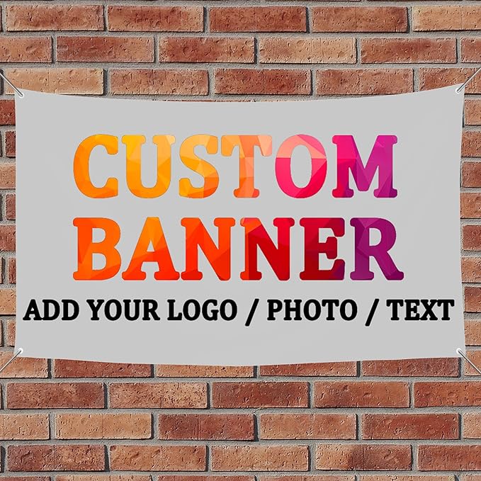 Custom Banners and Signs for Outdoor Indoor,Customize Your Own Banner with Photo Image Picture Logo or Name,Custom Banner for Birthday Party Business Graduation Wedding Event (5' X 3')