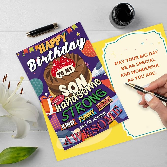 Birthday Card for Son, Funny Birthday Card to Son from Mom Dad,Bday Card for Sons Adult, Coolest Bday Gifts Ideas for Sons