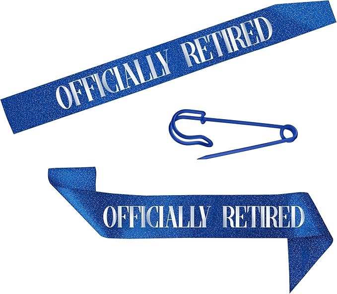 2025 Retirement Tiara & Sash - Officially Retired Sash & Crown for Parties, Events, Gifts, Favors, and Decorations (2025 Blue)