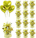 Aluminum Foil Balloon Weights for Parties (12 pcs) - 0.31lb (140g) Each - Premium Balloon Anchors for Birthday, Wedding, Dinner, Indoor & Outdoor Decorations(Light Gold 12pcs)