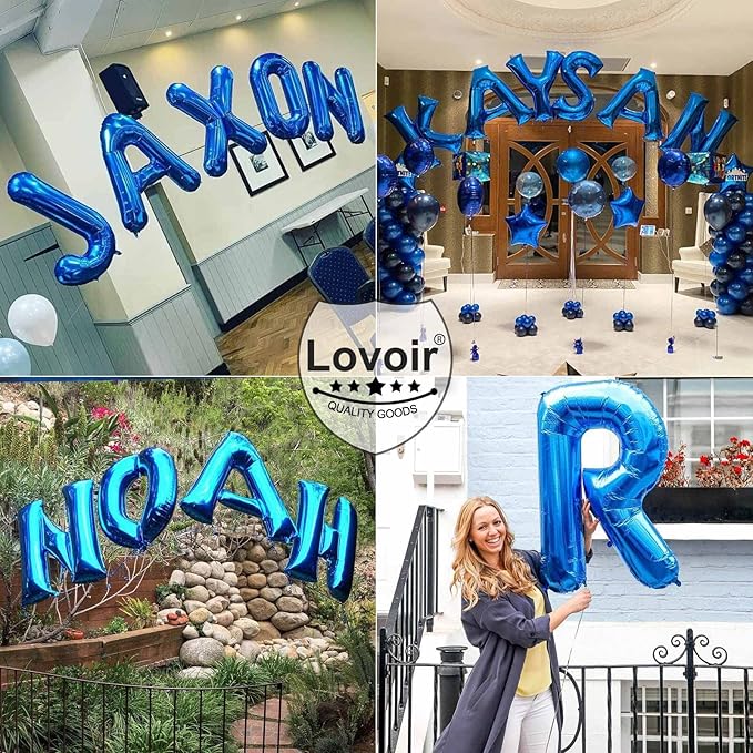 Lovoir 40 Inch Large Blue Letter K Balloons Big Size Jumbo Mylar Foil Helium Balloon for Birthday Party Celebration Decorations Alphabet Blue K