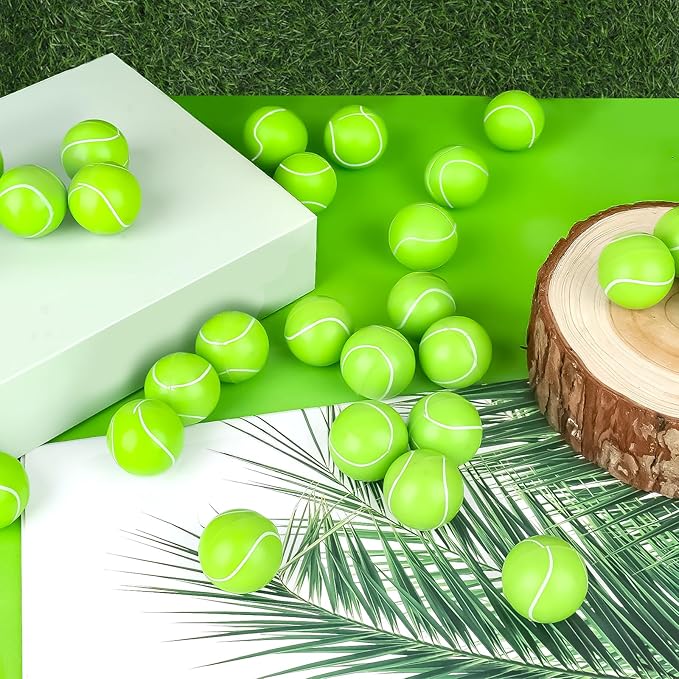 24 Pcs Tennis Bouncy Balls for Kids, 32mm Rubber Bounce Sport Balls Bulk for Party Favors, Goodie Bag Fillers, Easter Gift Bag Stuffers, Basket Stuffers, Classroom Prizes, Carnival Party Supplies