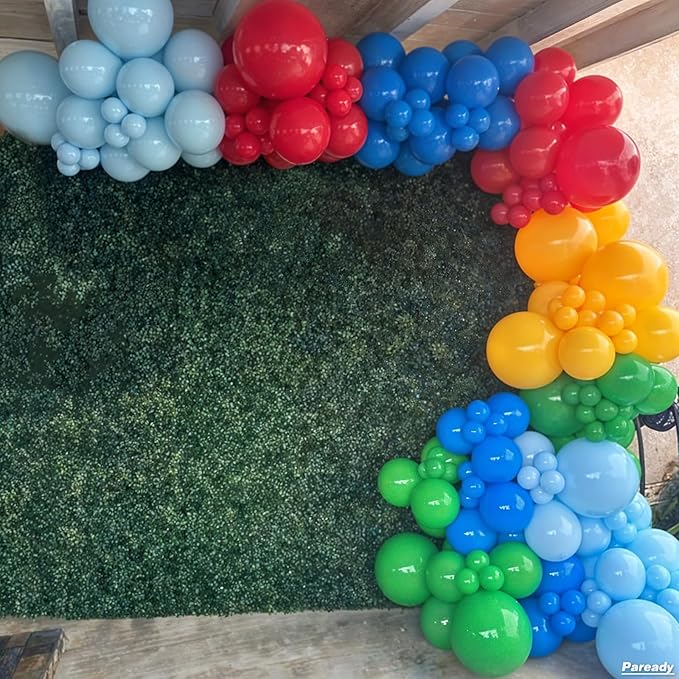 Rainbow Balloon Garland Arch Kit, 120pcs Colorful Balloon Arch Kit With Red Gold Blue 4d Foil Balloon, Orange Yellow Green Balloons Different Sizes For Birthday Baby Shower Party Wedding Decorations