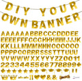 131 PCS Custom Banner DIY Letter Banners Personalized Banner for Birthday Congratulations Wedding Party Banners Golden 5-inch