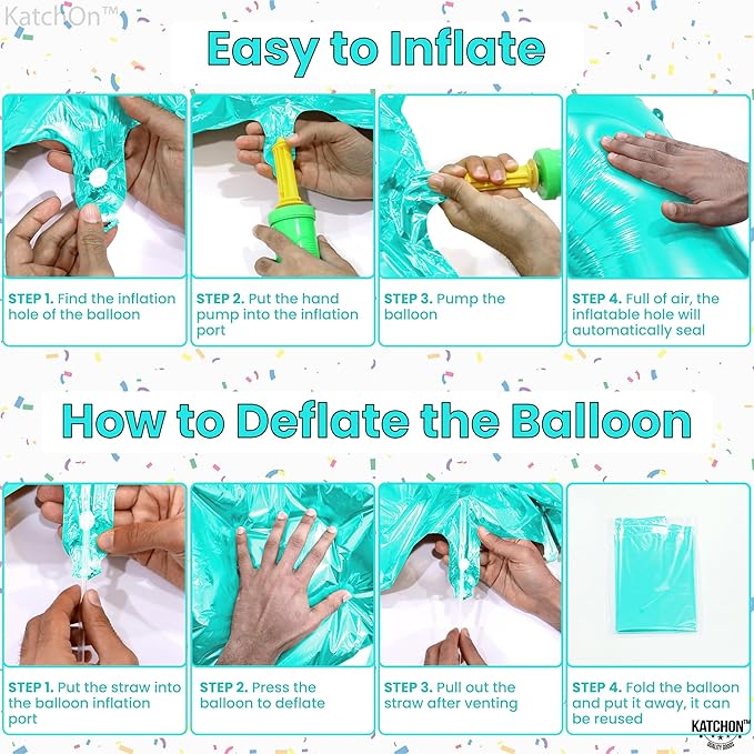 KatchOn, Giant Blue Teal Number 8 Balloons - 40 Inch || Aqua Teal Number Balloons for Happy 8th Birthday Decorations for Girls & Boys | Balloon For 8 Happy Anniversary Decorations