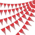 Boao 5 Pack Western Cowboy Party Decorations Bandana Pennant Banner Wild West Decor Western Cowboy Themed Yee Haw Country Party Decoration Supplies 9.8 x 5 ft(Red Paisley)