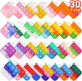 Kids Party Favors Fidget Toys Bulk 30 Pack Mini Pop Fidget Keychain Its Birthday Party Favors for Kids 4-8,8-12 Small Classroom Prizes It Student Gifts for Students Easter Basket Stuffers for Kids